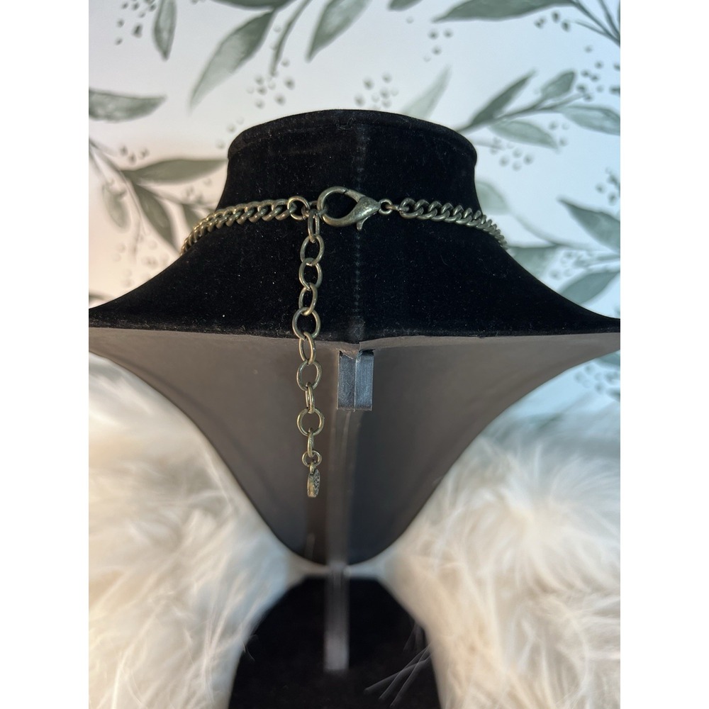 Ruby Rd. Vintage Pink Red Cabochon Bib Statement Necklace Boho-Chic Hammered - Picture 14 of 16